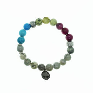 BRACELET ÉLASTIQUE GRIS GEM3PC
